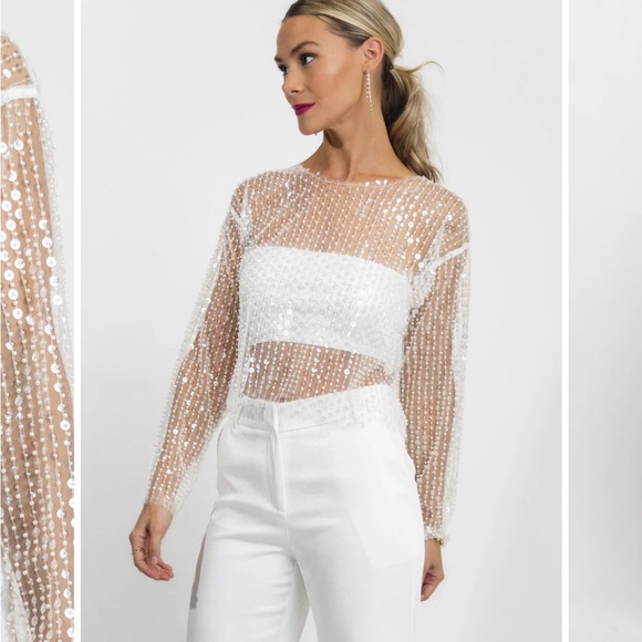Sequin and Pearl Top - Picture 1 of 12